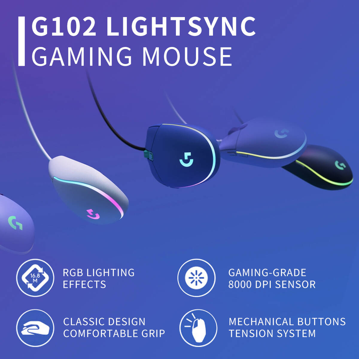 Mouse Gaming Logitech G102 Ber - Esports Gaming Tournaments ulasan dan harga