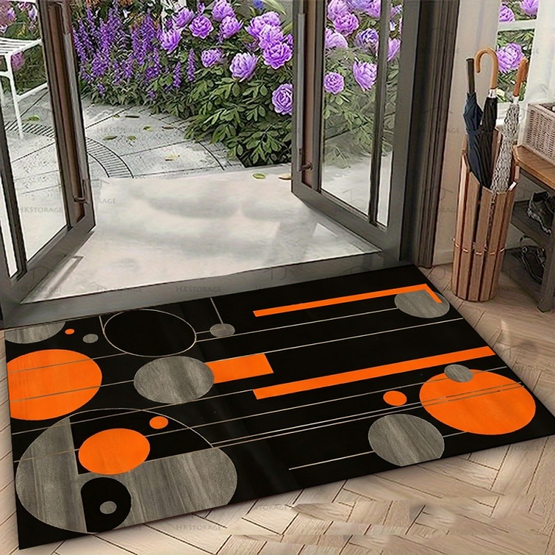 Karpet Geometris Hitam Oranye  - Esports Gaming Hotel ulasan dan harga