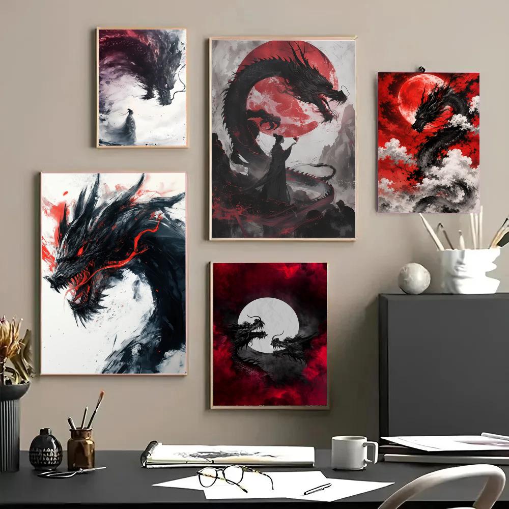 Poster Naga Hitam Lukisan Stik - Esports And Gaming Lounge ulasan dan harga