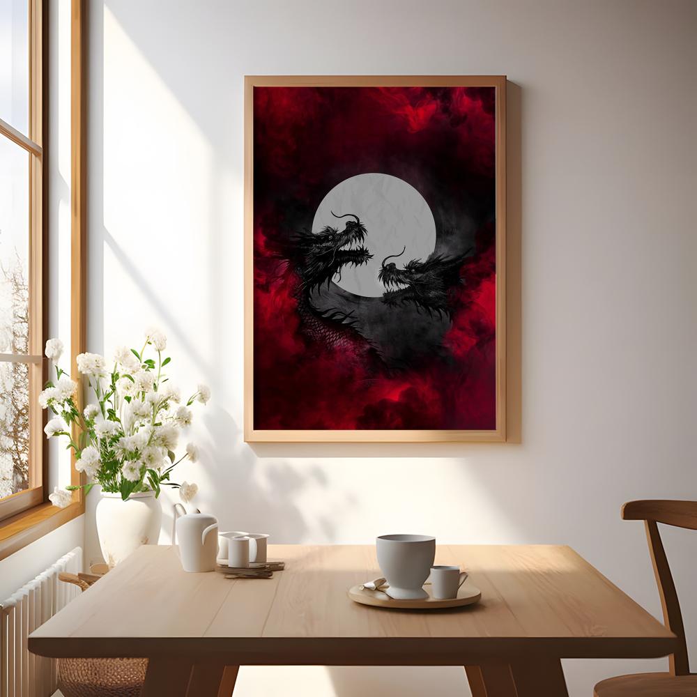Poster Naga Hitam Lukisan Stik - Esports And Gaming Lounge ulasan dan harga
