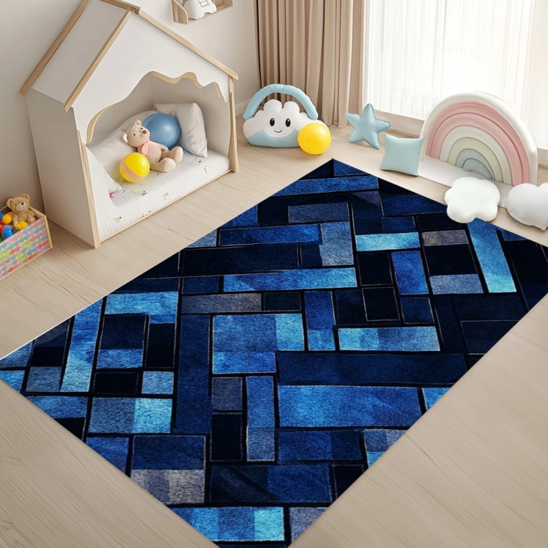 Karpet Geometris Biru Nordik A - Esports Gaming Hotel ulasan dan harga